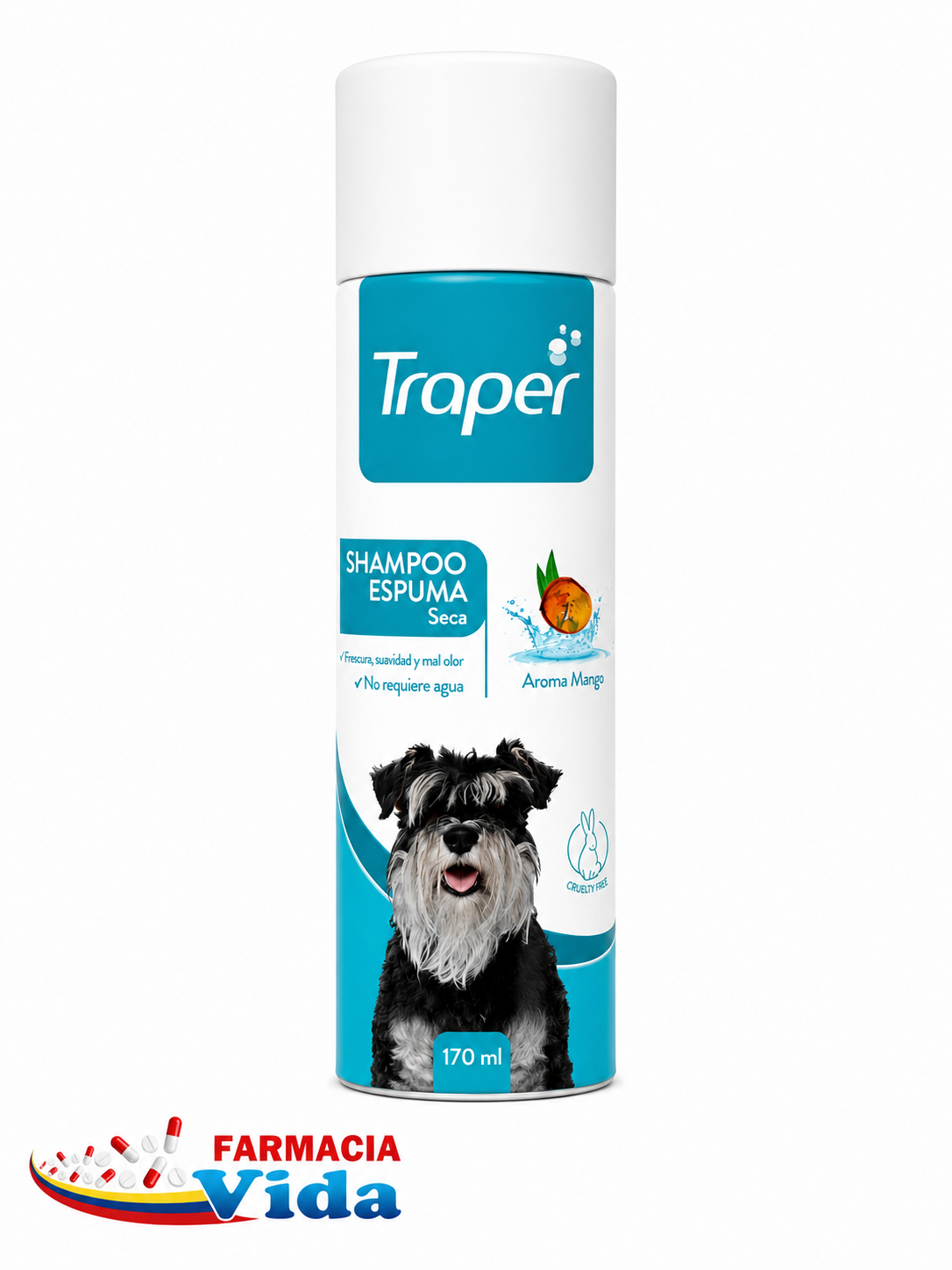 TRAPER SH ESPUMA SECA PERRO X 170 ML