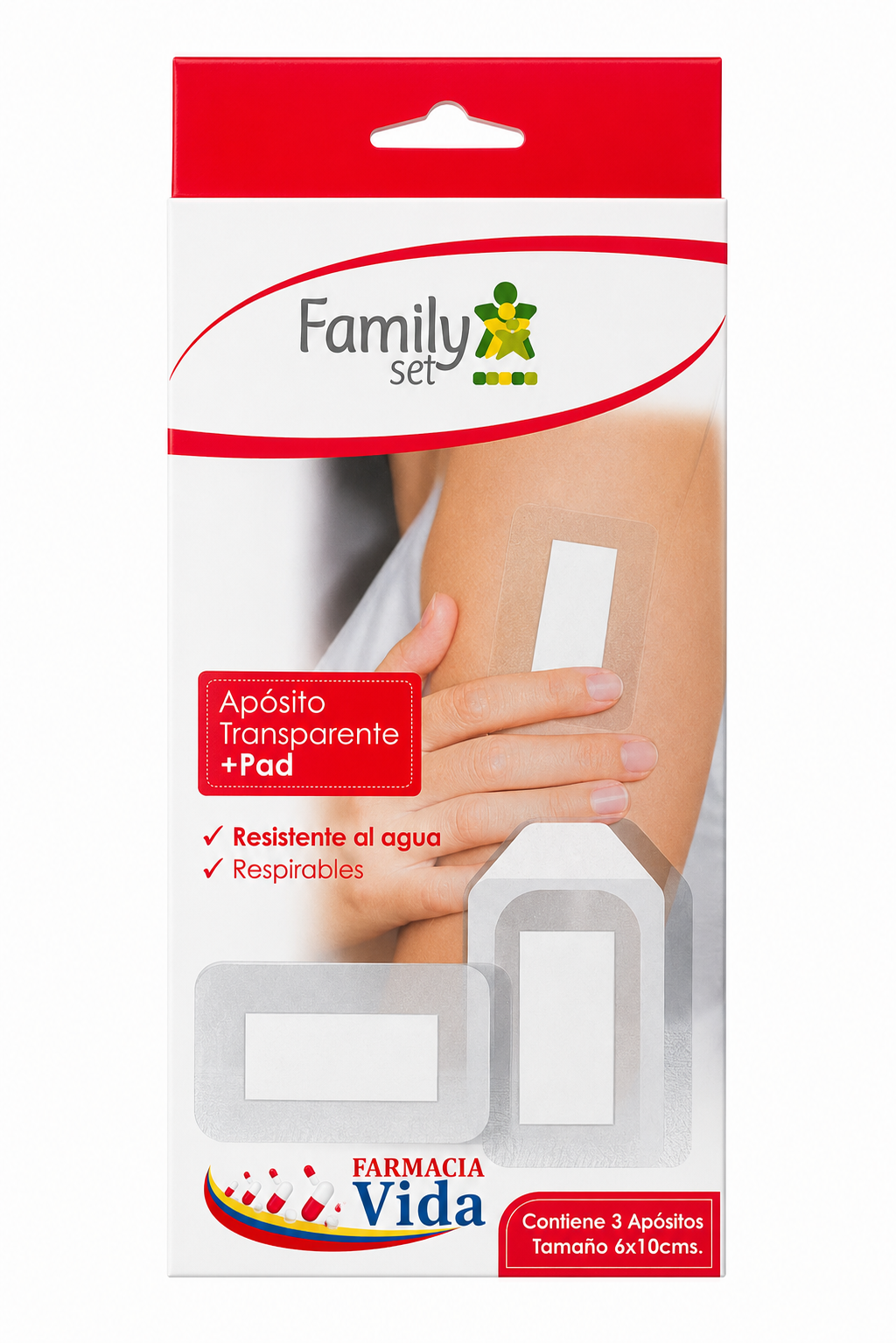 FAMILY SET APOSITOS TRANSPARENTE + PAD X 3