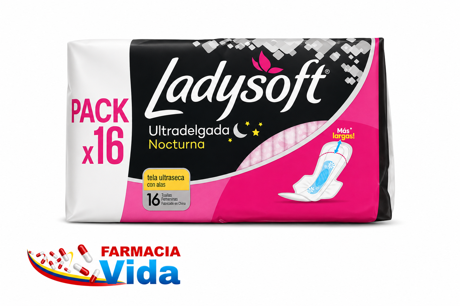 LADYSOFT ULTRA DELGADA NOCTURNA MALLA X 16