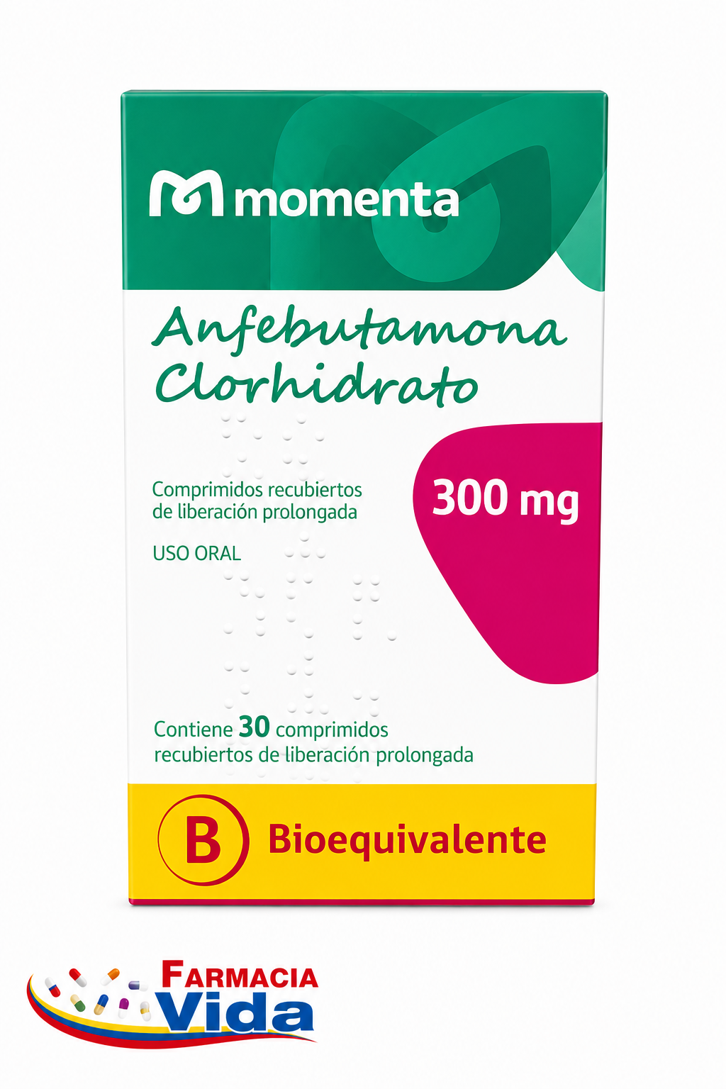ANFEBUTAMONA CLORHIDRATO 300MG X 30 COM LP