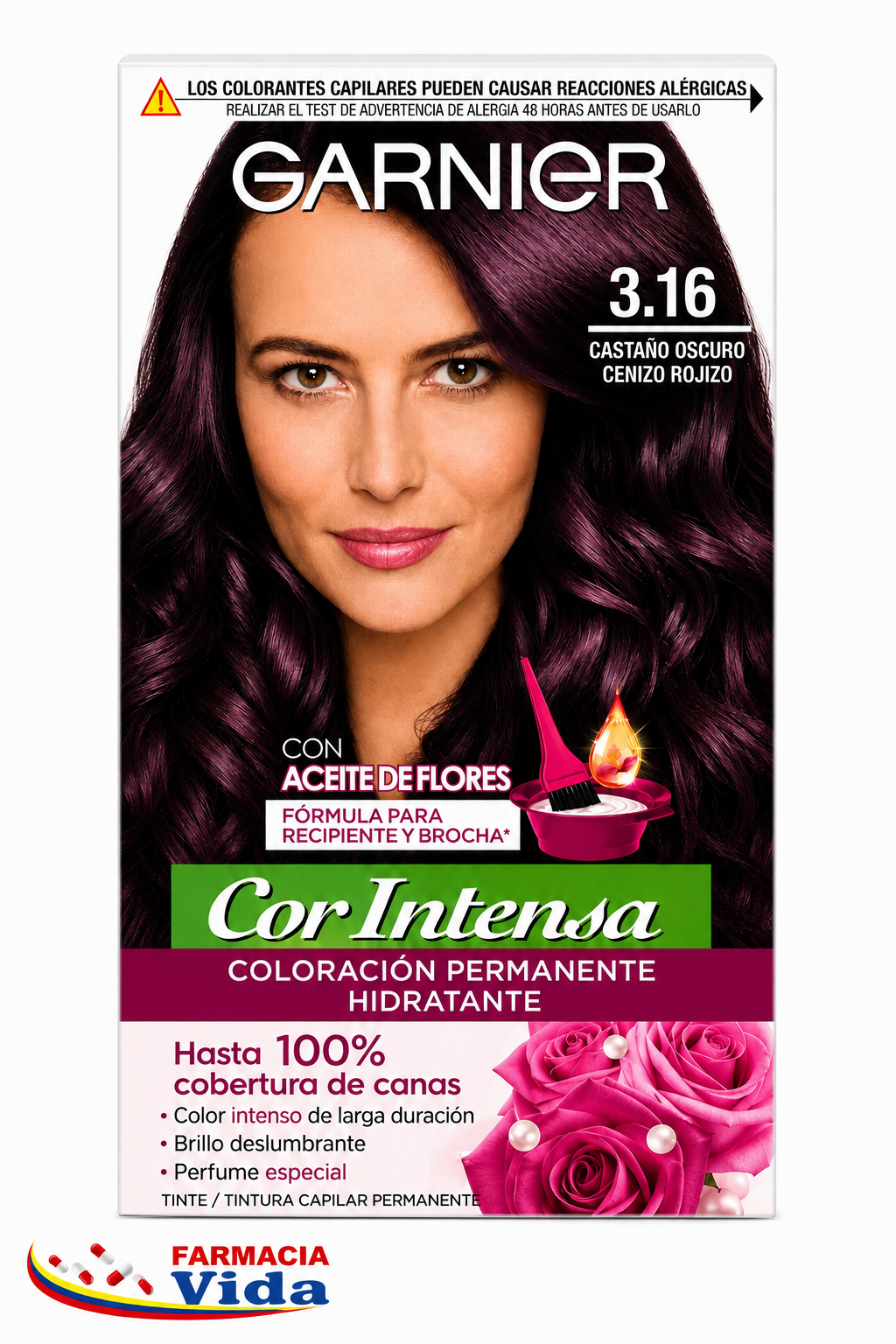 GARNIER COR INTERNA 3.16 CASTAÑO OSCURO CENIZO ROJ