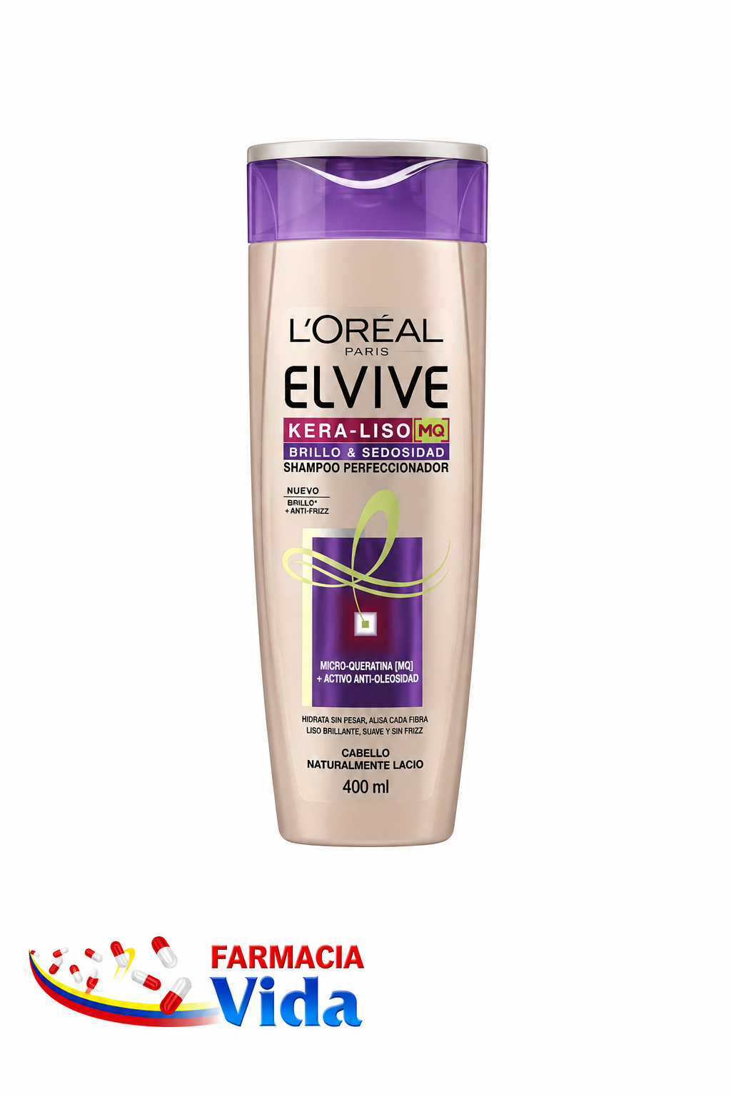SHAMPOO ELVIVE  KERA LISO BRILLO/SED  400 ML